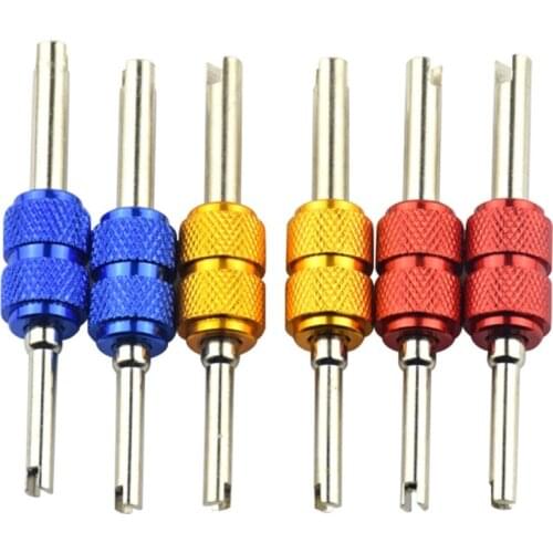 High Quality Aluminum Alloy Color Car Air Conditioner Valve Core Wrench Double Head Installation Tool Disassembly Screwdriver