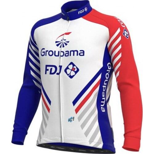 Winter Fleece Thermal Only Cycling Jerseys 2020 GROUPAMA FDJ Team Long Sleeve Men Bike Wear Cycling Clothing
