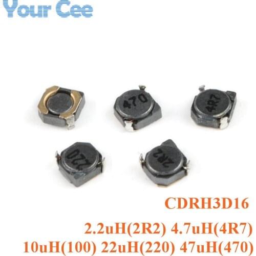 10pcs CDRH3D16 3D16 SMD Shielded Inductor Power Inductance 2.2uH 4.7uH 10uH 22uH 47uH 2R2 4R7 100 220 470