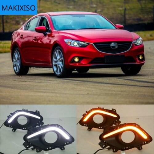 2 Pcs DRL For Mazda 6 Mazda6 Atenza 2014-2016 LED DRL Daytime Running Lights Daylight Fog light cover
