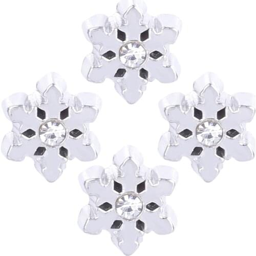 20Pcs/lot Winter Snowflake Floating Charms Locket Pendant Making Christmas Gift Jewelry Wholesale