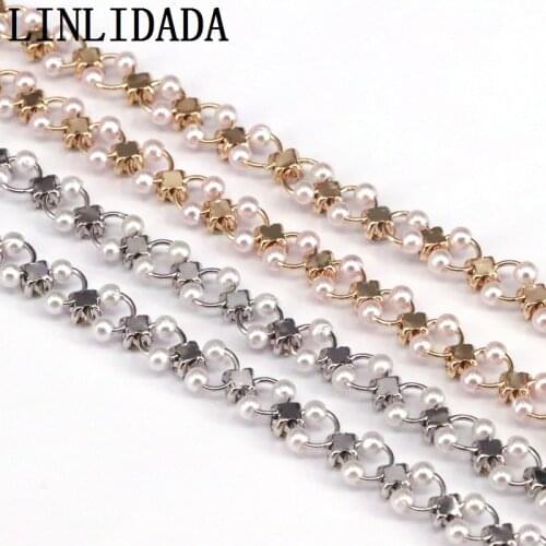 3Meters New design fashion rosary Chain Pearl Shell Charm Chains Fit for Jewelry Making DIY Supplies