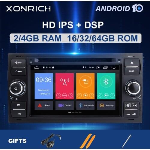 4GB RAM Android 10 Car DVD Radio For Ford Focus 2 Ford Fiesta Mondeo 4 C-Max S-Max Fusion Transit Kuga Multimedia Navigation DSP