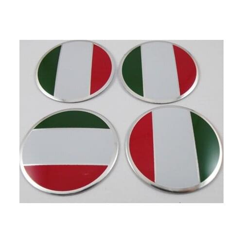 4 x Italian ITALY Flag for car tuning 57mm Wheel Center Caps Hub Cover emblem Bedge
