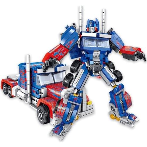 917pcs City Deformation Robot Deform Car Building Blocks Creative Assembling Educational DIY Bricks Toys For Children Gifts Boy