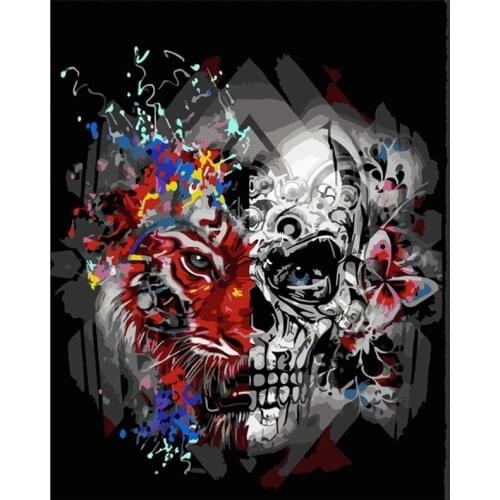 Diy 5D Diamond Painting Horror Skeleton Evil Character Full Drill Embroidery Skull Pattern Rhinestone Cross Stitch Kits Artwork