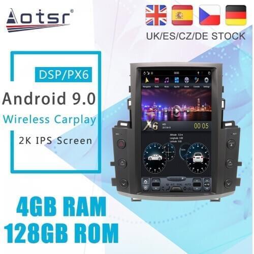 Android 9.0 128G PX6 Tesla Styel Screen For Lexus LX570 2007 2008 - 2015 Auto Radio Stereo Car Multimedia Player GPS Navigation