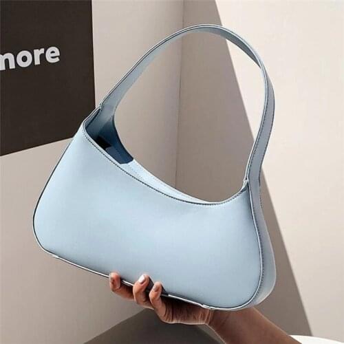 Irregular Shape PU Leather Underarm Bags for Women 2021 Simple Ladies Brand Trend Travel Shoulder Handbags and Purses