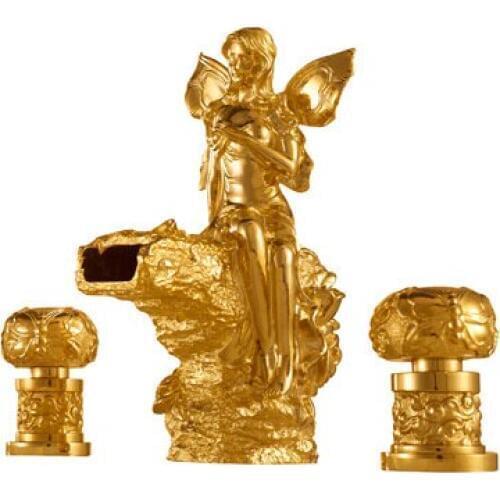 Free shipping gold clour Widespread Bathroom bathtub Faucet