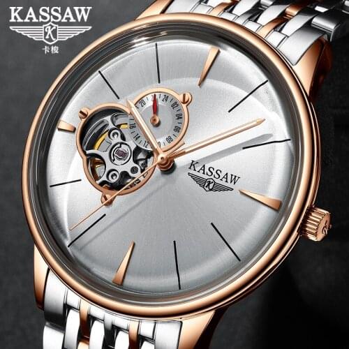 Mens Watch Mens Fashion Ultra-thin Automatic Mechanical Watch Hollow Curved Flywheel Waterproof Mens Watch