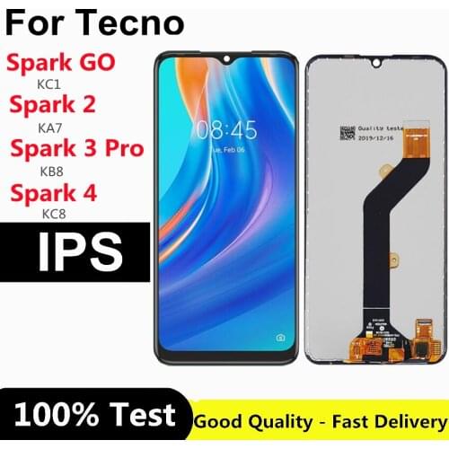 For Tecno Spark 4 KC2 LCD Spark GO 2 3 Pro KA7 KC2 KB8 Display Touch Screen Digitizer Assembly For Tecno Spark 4 LCD