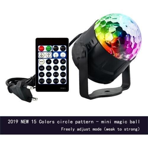 DJ Disco Stage Party 15 Colors LED Ball Light Remote Control Projector Lamp Strobe Sound Activated for Parties Birthday Dance We