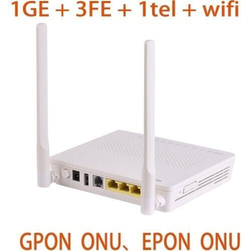 Gpon ONU EPON ONT hybrid ONU FTTH modem router 3pcs original metal adapter EG8141A5 1GE+3FE+1tel+wifi With English Software