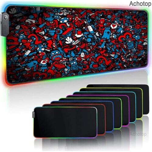 Graffiti RGB Mouse pad gamer Psychedelic Art Computer Esports Game Speed XXL Gamer Keyboard Desk Mat Gaming Accessories Mousepad
