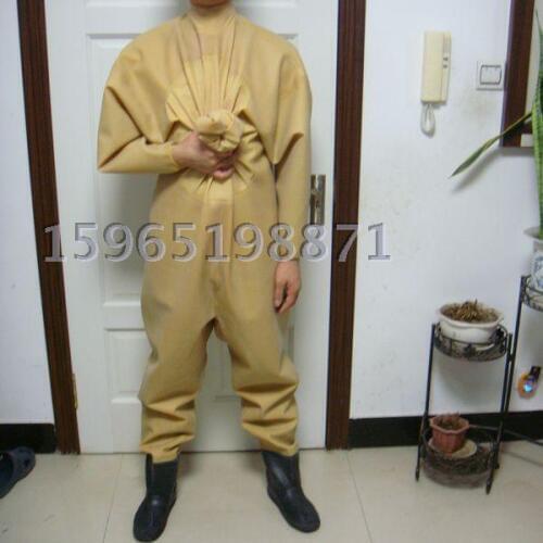 Waders whole dry rubber latex clothing water wetsuit wetsuit yellow piece band wove body water shoes