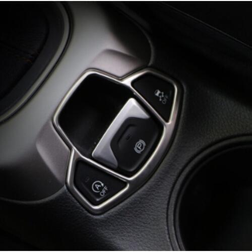 Foal Burning Car Stainless Steel Electronic Auto Handbrake Hand Brake Button Panel Trim Cover Sticker for Jeep Compass 2017