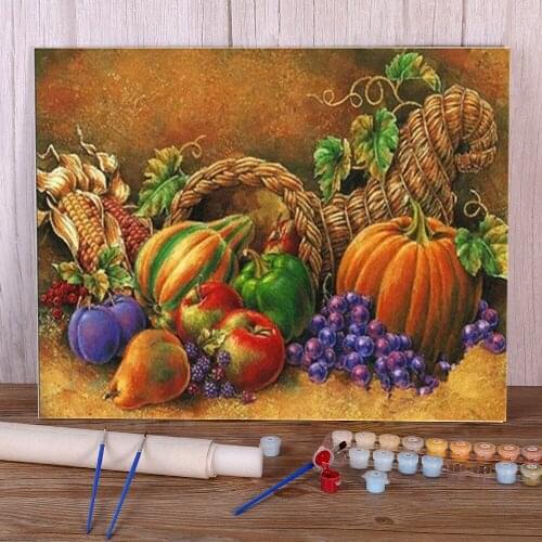 Fruit Still Life Coloring By Numbers Painting Complete Kit Acrylic Paints 40*50 Picture By Numbers Photo Wall Handicraft