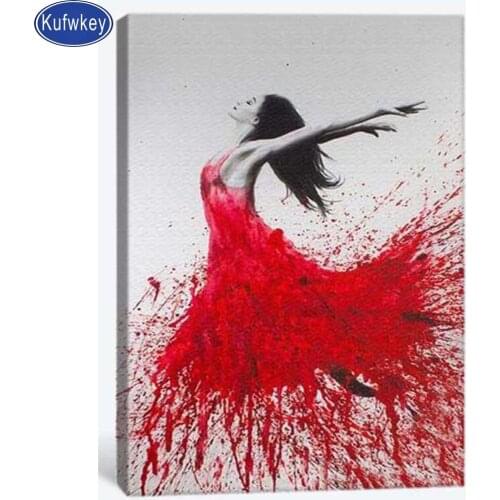 New hot 5d diy diamond embroidery red women diamond Painting cross stitch mosaic rhinestone painting Wall Art Home Decor