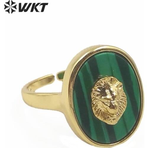 WT-R351 Wholesale women fashion stone gold ring adjustable band small office style natural stone birthday gift lady rings