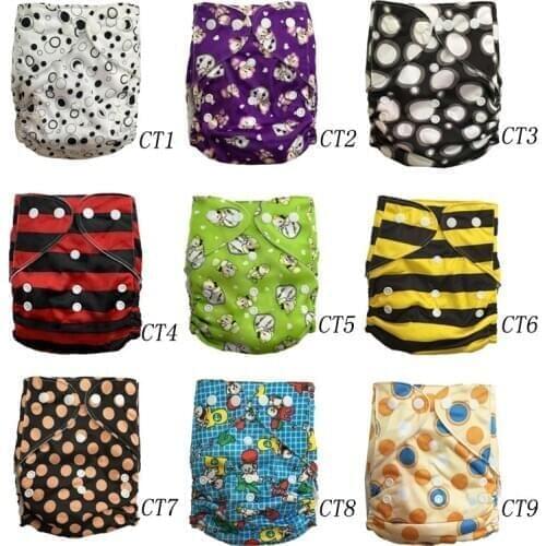 Diaper For Babies Elastic Waist Reusable Washable Cloth Diapers one pockert nappies With Inserts 10 sets For Promotion