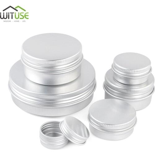 5ml-100ml Empty Aluminum Jars Refillable Cosmetic Bottle Ointment Cream Sample Packaging Storage Box Containers Screw Cap
