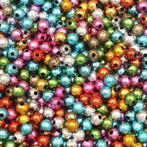 1000Pcs Mixed Colorful Round Acrylic Beads For Jewelry Marking Diy Bracelet Charm Needlework Accessories Jewelry Finding 4-10mm