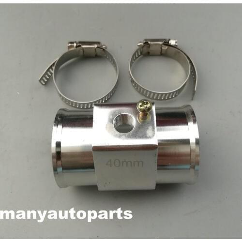40mm Water Temp Temperature Joint Pipe Sensor Gauge Radiator Hose Adapter Silver