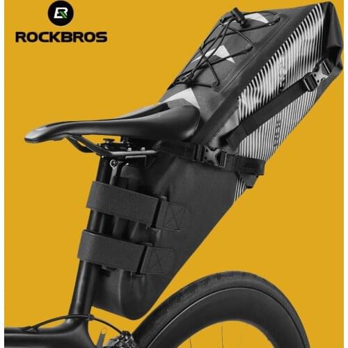 ROCKBROS Bike Bag Rear Carrier Waterproof Reflective Large 10L Saddle Bag Foldable Cycling Tail Bag MTB Road Bicycle Trunk Bags