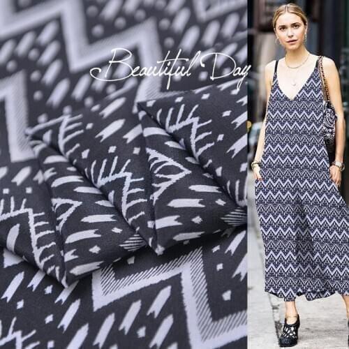 Vintage printed natural silk fabric meter anti-crease crepe de chine silk fabric shirt dress crepe fabric wholesale silk cloth