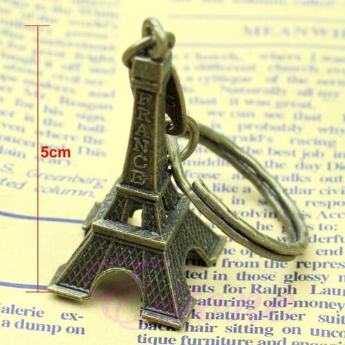 5cm Vintage Bronze Tone Paris Eiffel Tower Figurine Statue Alloy Model Decor