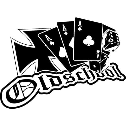 Beautiful Car Sticker Old School - Humor Logo Map Poker Car Styling Decal Bumper KK Vinyl PVC 30cm X 22cm