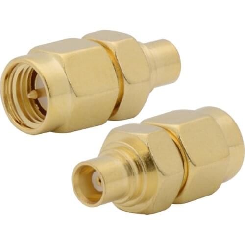 1Pcs SMA Male Plug to MCX Female Jack RF Coax Coaxial Adapter Connector Straight Brass Gold plated Convertor