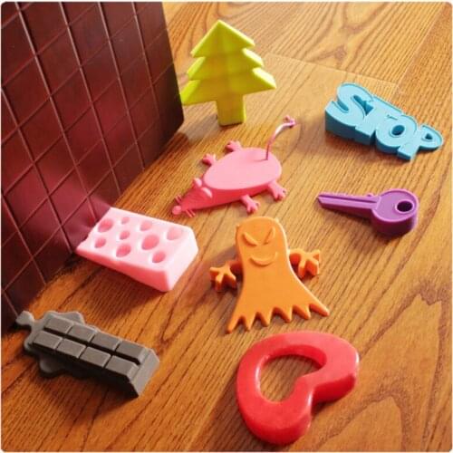 1PCS Cute Cartoon Leaf Cartoon Stop Style door stopper Silicon Doorstop Safety for Baby Home Decoration Random Colors