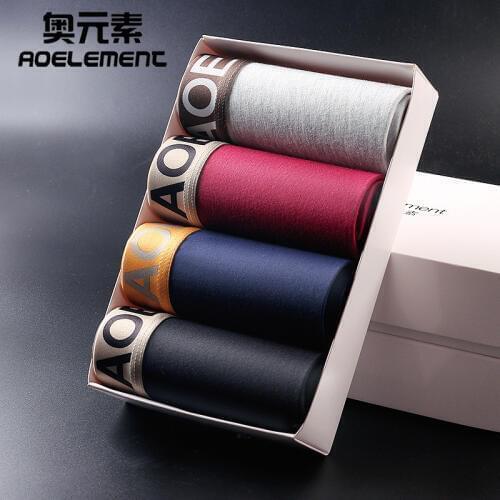 4pcs/lot mens boxer shorts modal breathable boxer mid-rise waist underpants U convex sexy bottom underpants