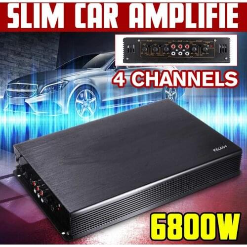 6800W DC 12V 1700W* 4 Car Channel Aluminum Powerful Car Audio Amplifier Bass AMP Stereo Surround 20Hz~20KHz