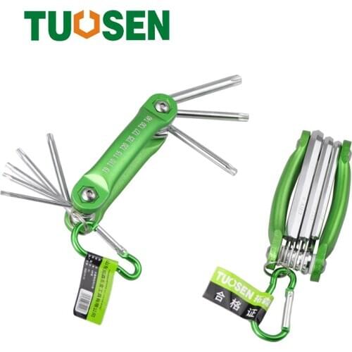 8 Piece Set Folding Hex Wrench Metal Metric Allen Wrench Portable Inner Six Parties Torx hexagon Spanner 1.5-8mm Multifunction