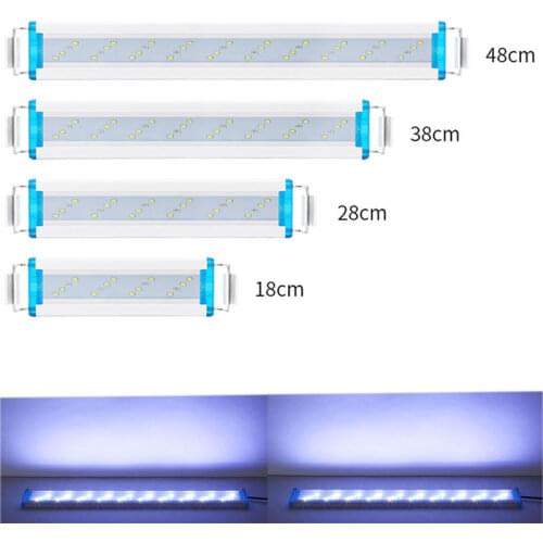 Aquarium light 18-48CM Blue White Fish Tank Light Waterproof Extensible Clip Freshwater Coral Plant Grow Lamp EU/US Plug 90-260V