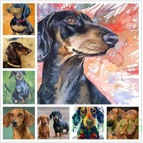 Full Drill Square Rhinestones Mosaic Picture 5d Diy Diamond Painting German shepherd Diamond Embroidery Color Cute Pets Dog