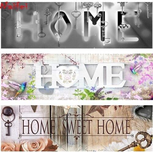 Diamond Embroidery Home Sweet letter scenery Diamond Painting Cartoon Full Square/Round Rhinestones Diamond Mosaic