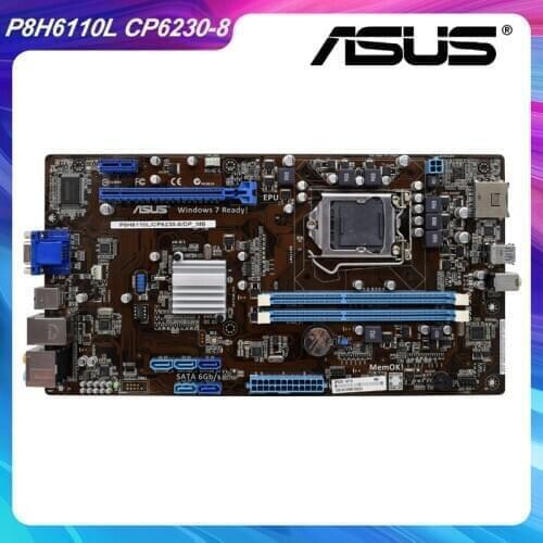 ASUS P8H6110L/CP6230-8/DP_MB Desktop Motherboard Socket LGA1155 DDR3 H61 USB3.0 SATA 6Gb/s Used Mainboard