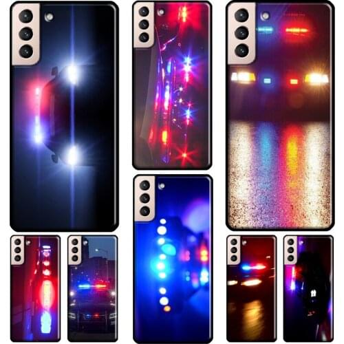 Police Cars Light At Night Phone Case For Samsung Galaxy S21 S20 Ultra Note 20 Note 10 S8 S9 S10 Plus S20 FE Coque