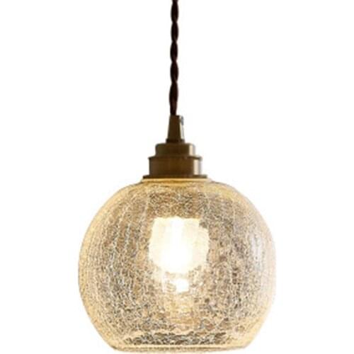 Personality Fresh Dining Room Bedside Light Ins Japanese Style Retro Simple Brass Glass Ball Lamp Free Shipping