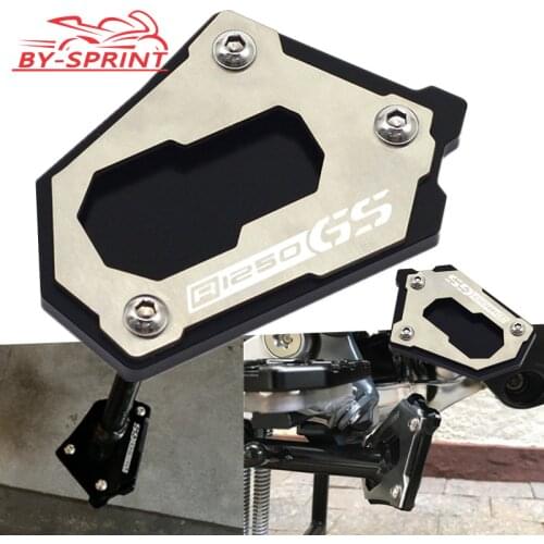 2019 Hot For R1250GS Adventure R1250 GS 2018 2019 CNC Kickstand Side Stand Plate Vergroter Extension Pad Laser LOGO R1250GS