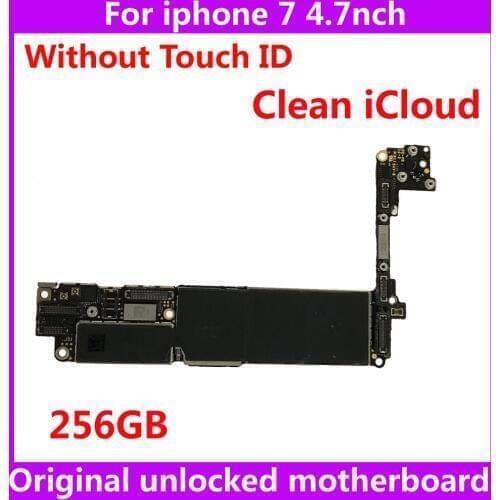 Good quality 100% Original unlocked for iPhone 7 Motherboard without Touch ID 256GB for iphone 7 Mainboard with IOS System board