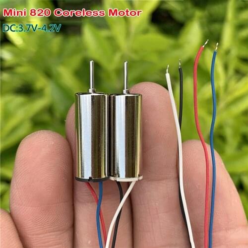Mini 820 hollow motor DC 3.7V 4.2V 48000RPM high speed and strong magnetic coreless motor remote control drone quadcopter