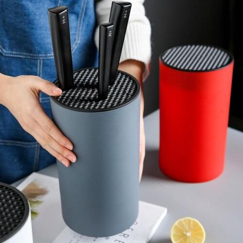 PP Round Shape Chefs Knives Stand Block Fruit Knife Holder Storage Drain Rack Kitchen Tool Accessories Nordic Style