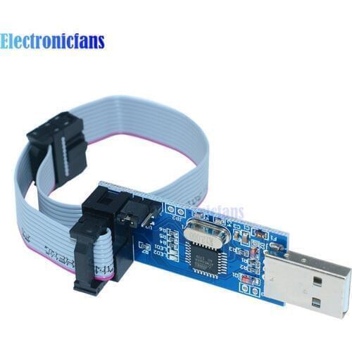 1Set USBASP USBISP AVR Programmer 3.3V/5V USB ATMEGA8 ATMEGA128 ASP ISP ATtiny/CAN/PWM +10Pin Wire Support Win7 64Bit