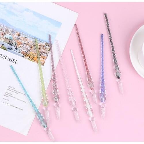 1 Pc Vintage Glass Dip Dipping Pen Signature Filling Ink Fountain Pens Glass Drip Fountain Pen