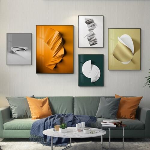 Modern Industrial wind And Sand Background Wall Three-Dimensional Design Abstract Combination Art Poster Living Room Decoration