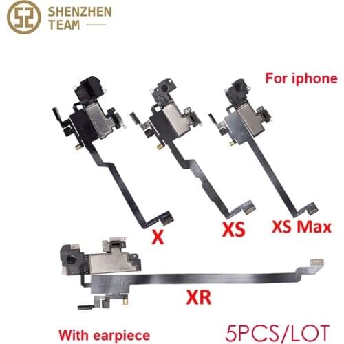SZteam 5pcs/lot Earpiece Flex Cable for iPhone X XS MAX XR with earpiece Ear Sound Speaker Ear Pieces Ribbon Replacement Parts